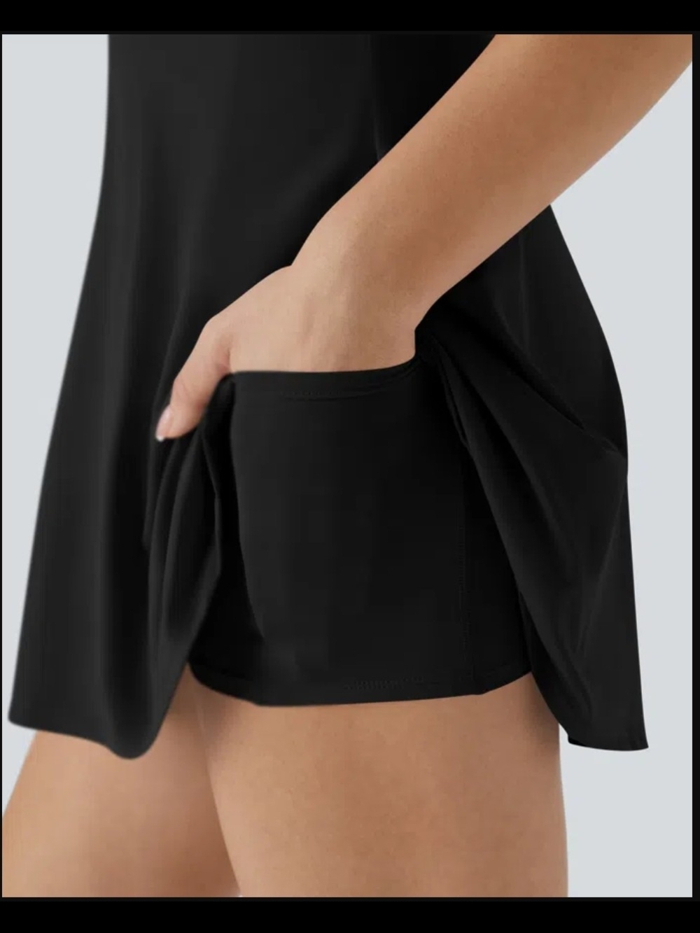 NWT size Large HALARA Black SoftlyZero Airy Athletic Dress - Picture 6 of 9